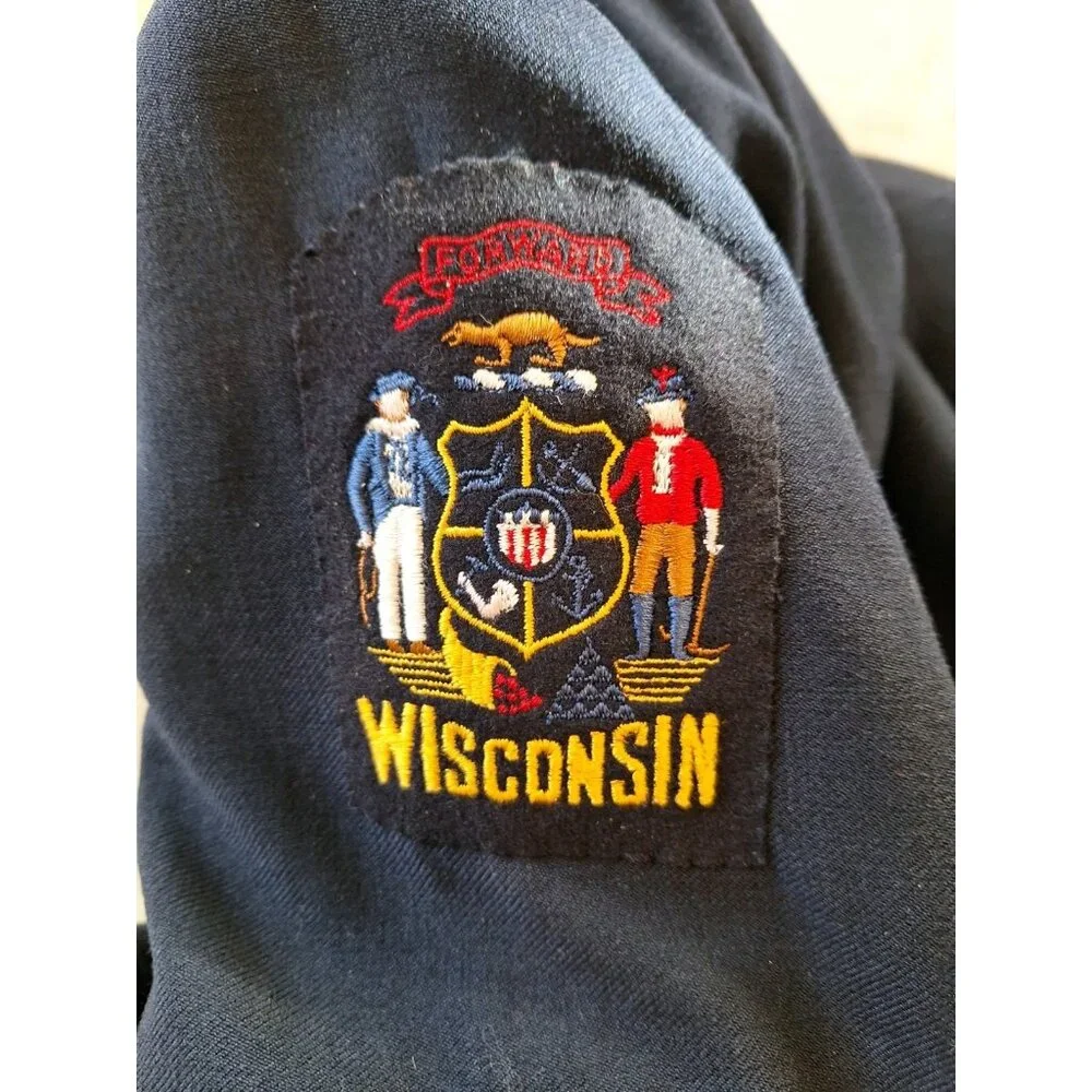 Vintage Wisconsin American Legion Uniform Jacket Patches Buttons Navy Blue - Picture 5 of 10